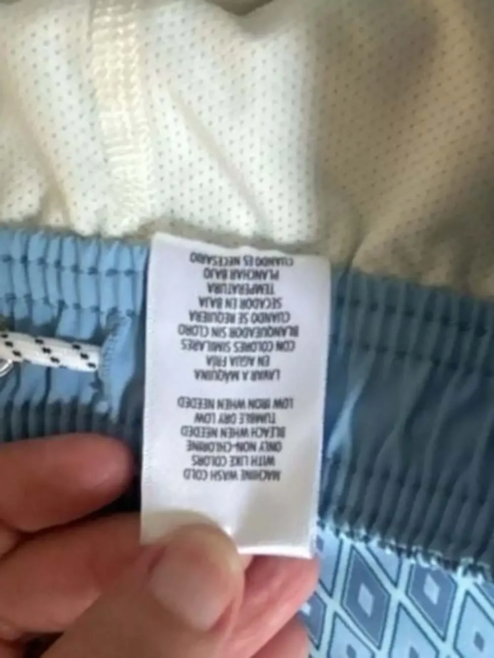 Bonobos Swim Short 7 Inch Inseam, Light Blue Geometric Print